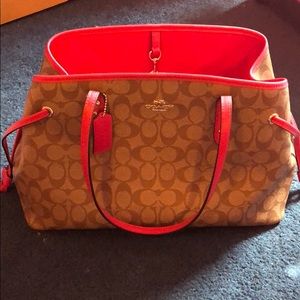 Pink and Tan Coach Bag